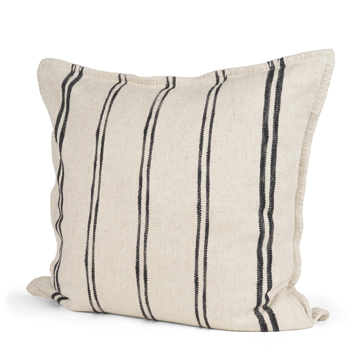 Mercana Liv 22x22 Cream w/ Black Stripes Decorative Pillow Cover