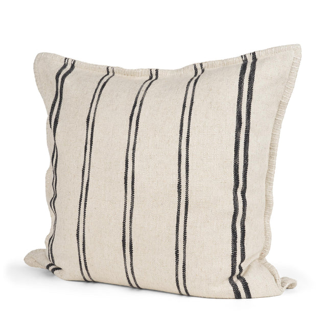 Mercana Liv 22x22 Cream w/ Black Stripes Decorative Pillow Cover