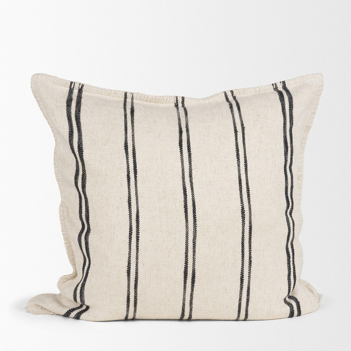 Mercana Liv 22x22 Cream w/ Black Stripes Decorative Pillow Cover