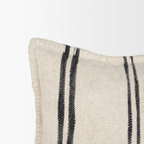 Mercana Liv 13x21 Cream w/ Black Stripes Decorative Pillow Cover
