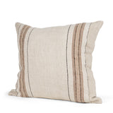 Mercana Maeve 20x20 Square Natural Linen w/ Orange Stripes Decorative Pillow Cover