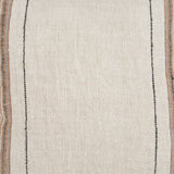 Mercana Maeve 20x20 Square Natural Linen w/ Orange Stripes Decorative Pillow Cover