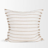 Mercana Willow 20x20 Square Cream w/ Camel Stripes Decorative Pillow Cover