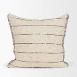 Mercana Lyle 20x20 Square Oatmeal w/ Black Stripes Decorative Pillow Cover