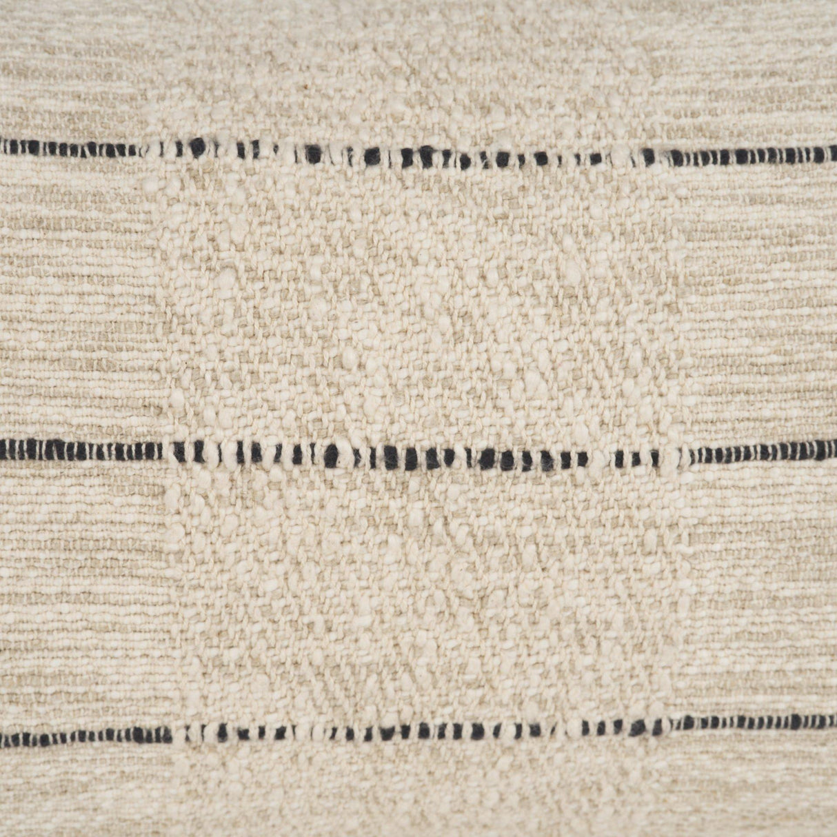 Mercana Lyle 14x26 Lumbar Oatmeal w/ Black Stripes Decorative Pillow Cover
