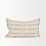 Mercana Lyle 13x21 Square Oatmeal w/ Black Stripes Decorative Pillow Cover