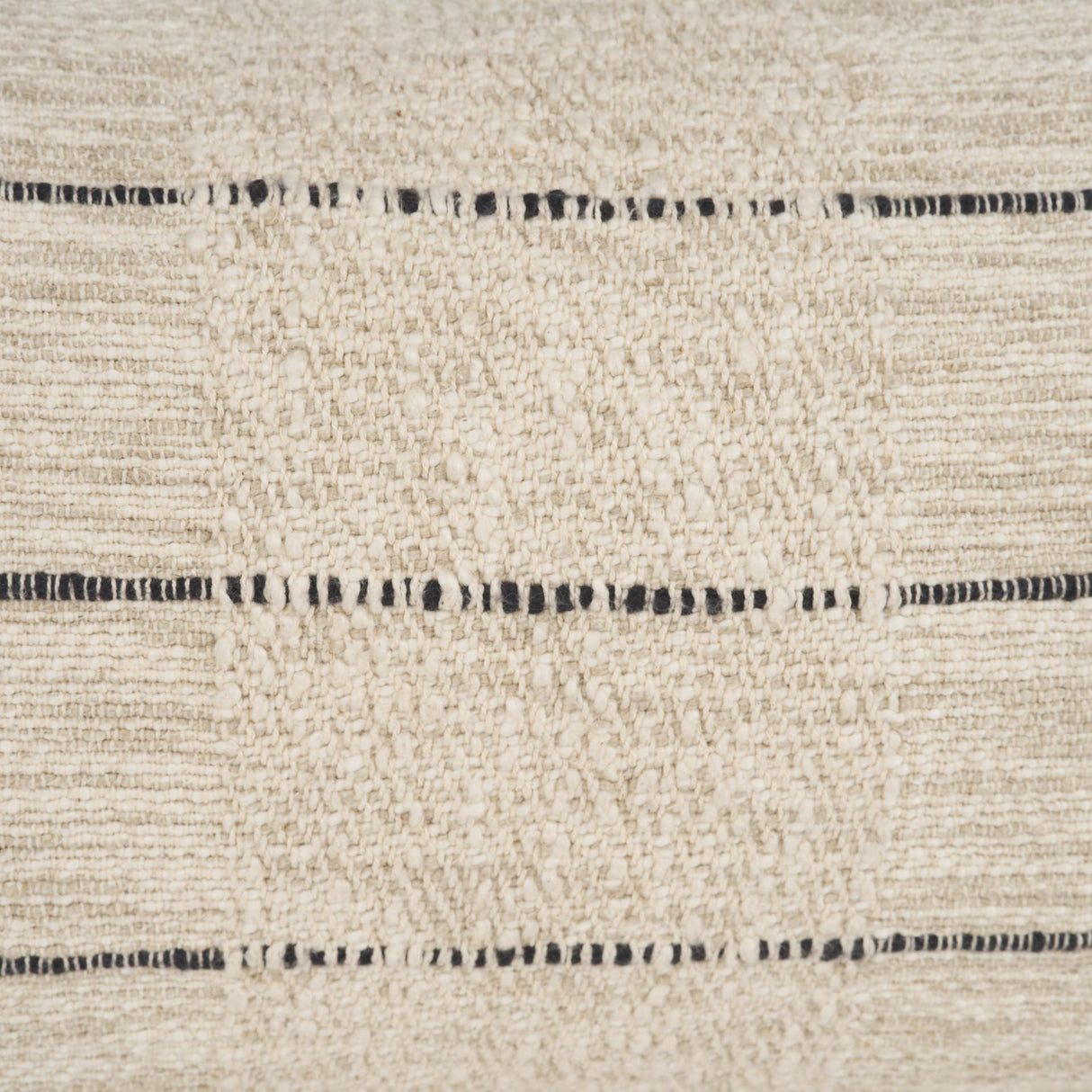 Mercana Lyle 13x21 Square Oatmeal w/ Black Stripes Decorative Pillow Cover