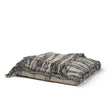 Mercana Pendle Cream w/ Woven Black Plaid Pattern Cotton Throw Blanket