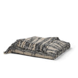 Mercana Pendle Cream w/ Woven Black Plaid Pattern Cotton Throw Blanket