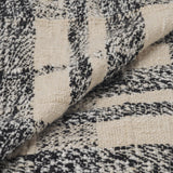 Mercana Pendle Cream w/ Woven Black Plaid Pattern Cotton Throw Blanket