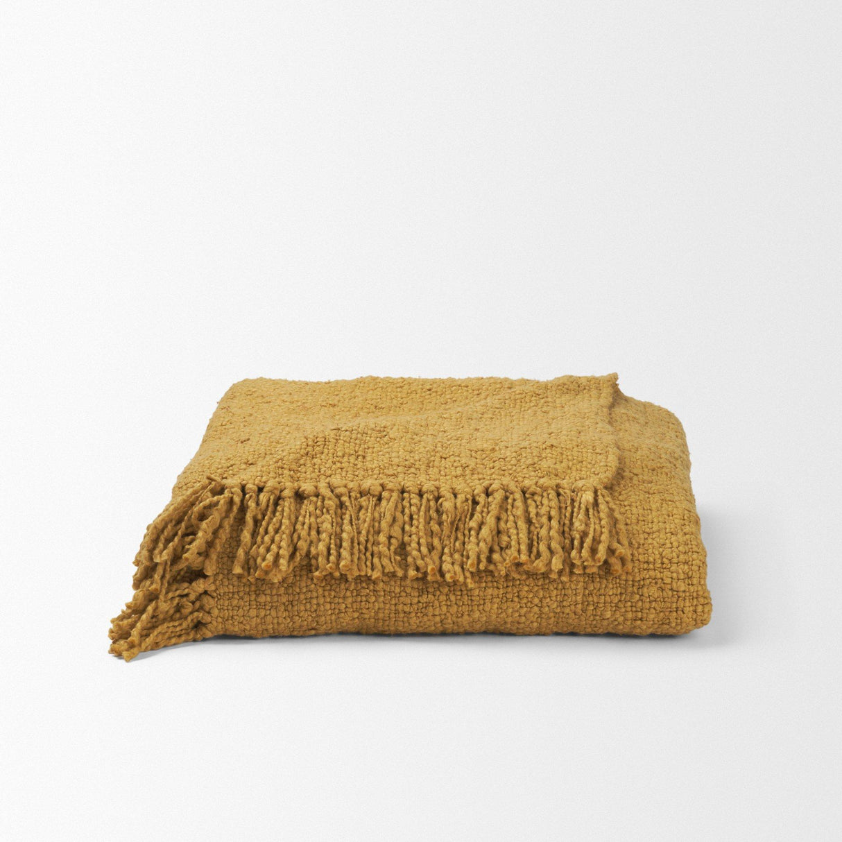 Mercana Kambal Mustard Woven Cotton Throw Blanket