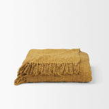 Mercana Kambal Mustard Woven Cotton Throw Blanket
