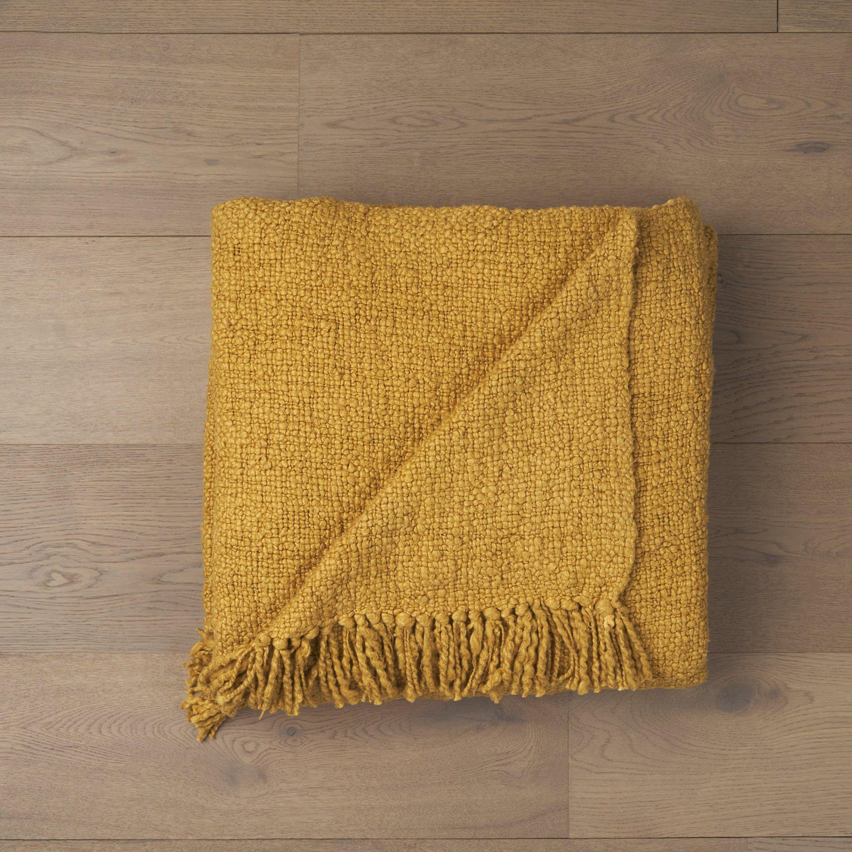 Mercana Kambal Mustard Woven Cotton Throw Blanket