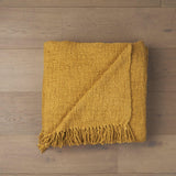 Mercana Kambal Mustard Woven Cotton Throw Blanket