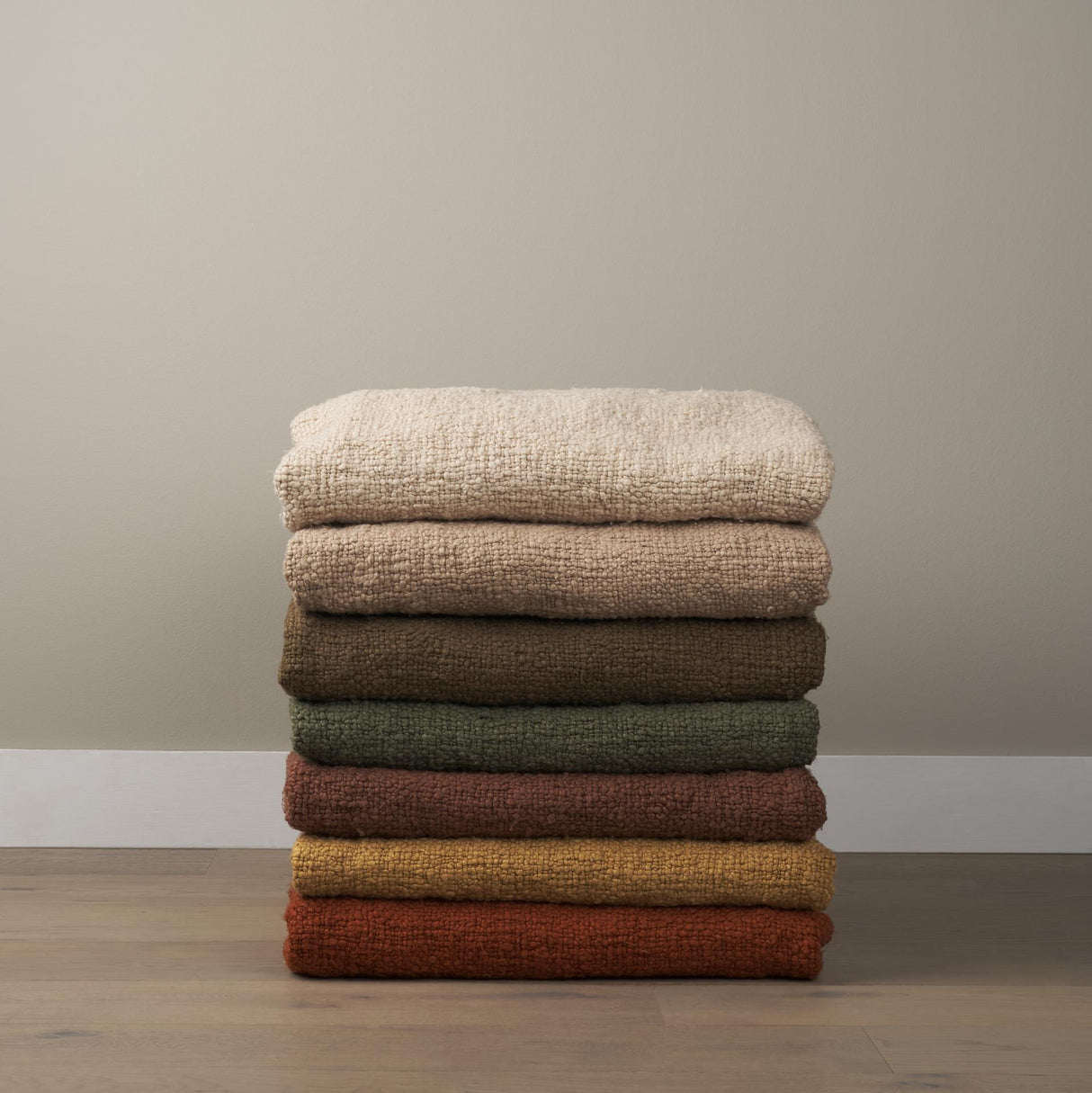 Mercana Kambal Dark Olive Green Woven Cotton Throw Blanket