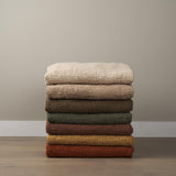 Mercana Kambal Dark Olive Green Woven Cotton Throw Blanket