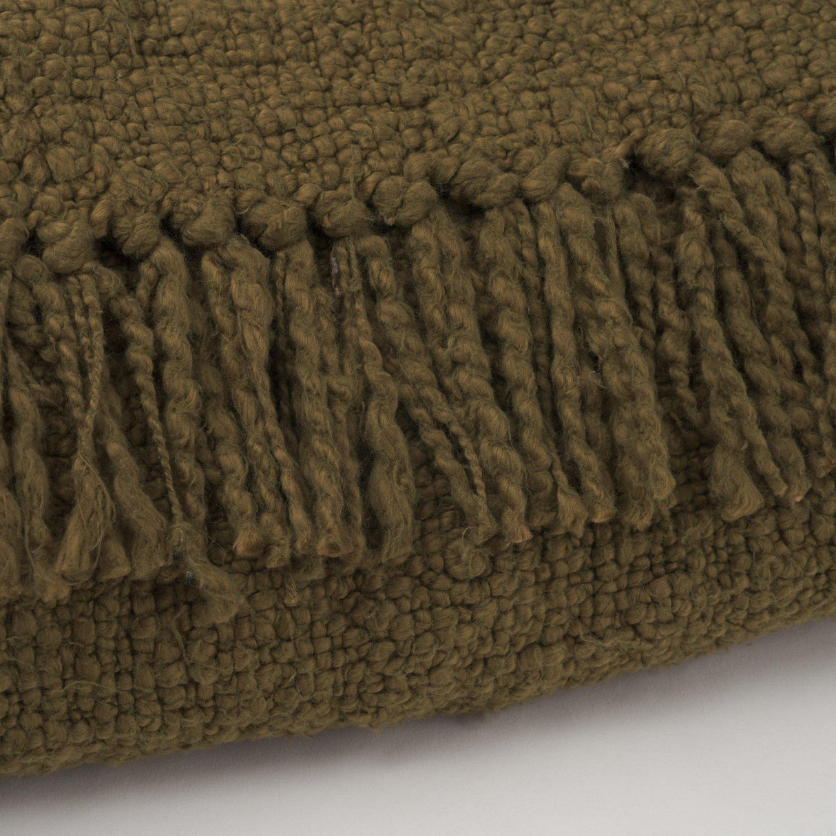 Mercana Kambal Dark Olive Green Woven Cotton Throw Blanket