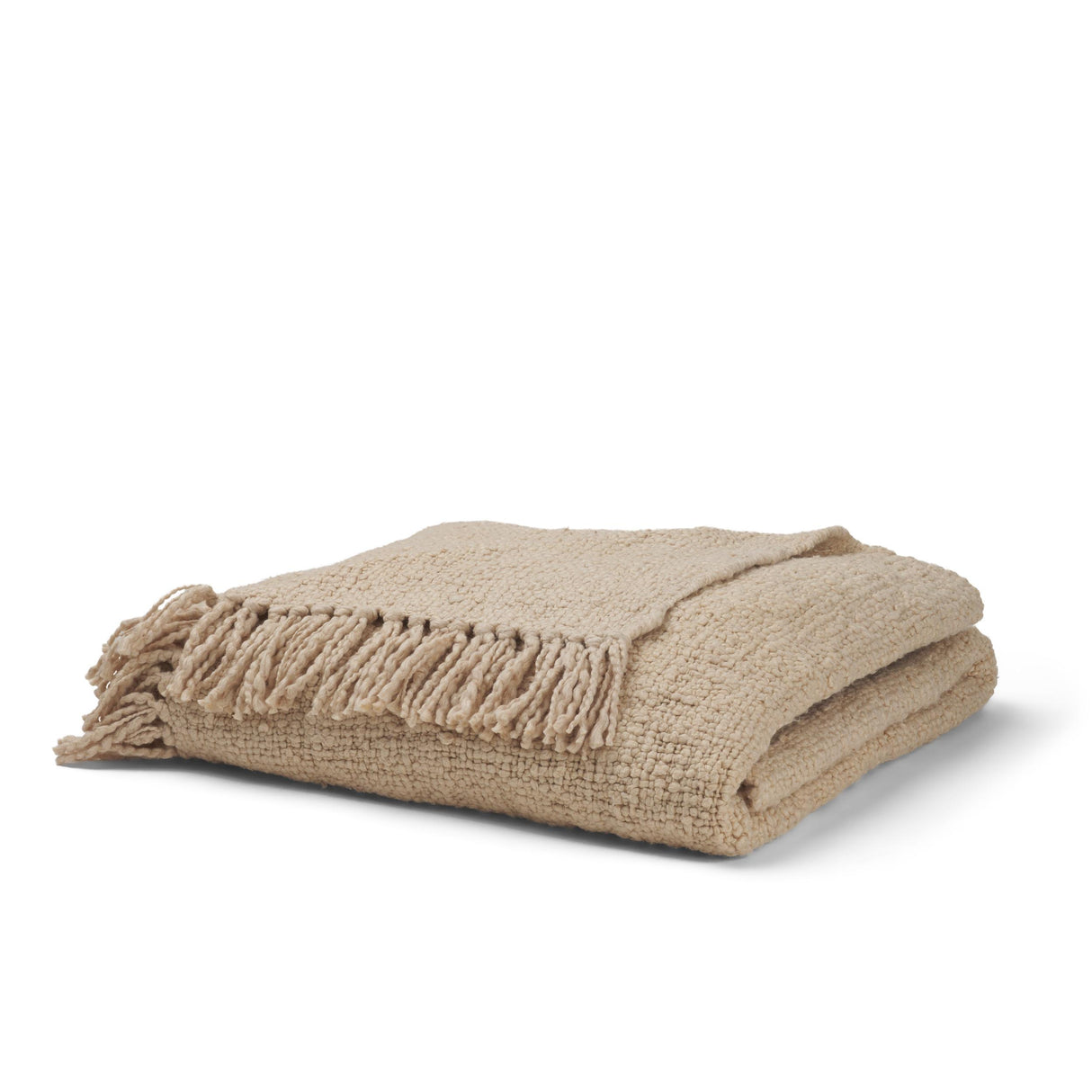 Mercana Kambal Light Beige Woven Cotton Throw Blanket