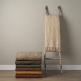 Mercana Kambal Light Beige Woven Cotton Throw Blanket