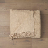 Mercana Kambal Light Beige Woven Cotton Throw Blanket
