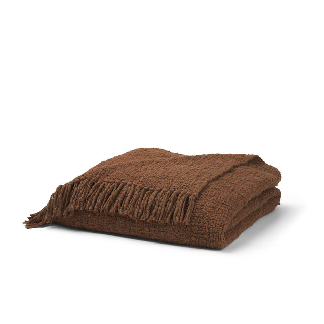 Mercana Kambal Mahogany Woven Cotton Throw Blanket