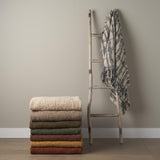 Mercana Kambal Mahogany Woven Cotton Throw Blanket