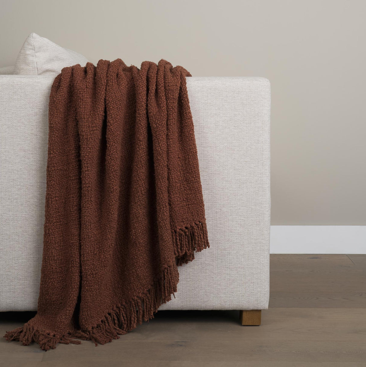 Mercana Kambal Mahogany Woven Cotton Throw Blanket