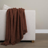Mercana Kambal Mahogany Woven Cotton Throw Blanket