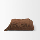 Mercana Kambal Mahogany Woven Cotton Throw Blanket