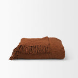 Mercana Kambal Copper Rust Woven Cotton Throw Blanket