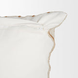 Mercana Merrick 22x22 Square Natural Beige w/ Orange Stripes Decorative Pillow