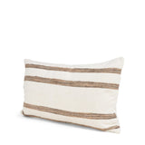 Mercana Maryn 13x21 Lumbar Cream w/ Brown Stripes Decorative Pillow Cover