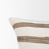 Mercana Maryn 13x21 Lumbar Cream w/ Brown Stripes Decorative Pillow Cover