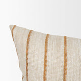 Mercana Merrick 14x26 Lumbar Natural Beige w/ Orange Stripes Decorative Pillow
