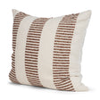 Mercana Levon 22x22 Plush Cream w/ Orange Dashed Stripes Decorative Pillow Cover