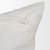 Mercana Levon 22x22 Plush Cream w/ Orange Dashed Stripes Decorative Pillow Cover