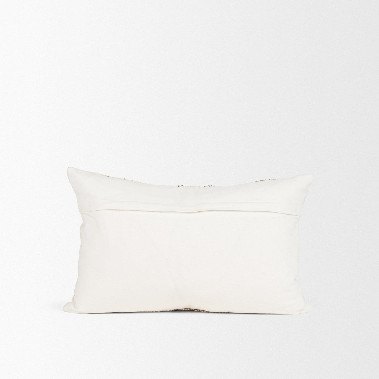 Mercana Levon 13x21 Lumbar Plush Cream w/ Orange Dashed Stripes Decorative Pillow Cover