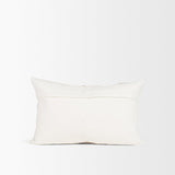 Mercana Levon 13x21 Lumbar Plush Cream w/ Orange Dashed Stripes Decorative Pillow Cover
