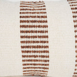 Mercana Levon 13x21 Lumbar Plush Cream w/ Orange Dashed Stripes Decorative Pillow Cover