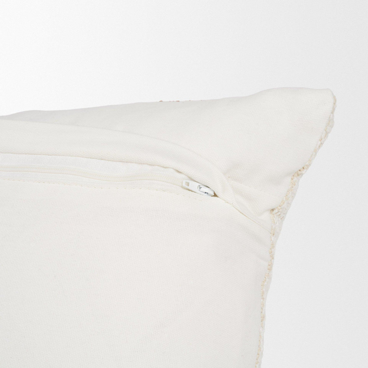 Mercana Levon 13x21 Lumbar Plush Cream w/ Orange Dashed Stripes Decorative Pillow Cover