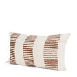 Mercana Levon 14x26 Lumbar Plush Cream w/ Orange Dashed Stripes Decorative Pillow Cover