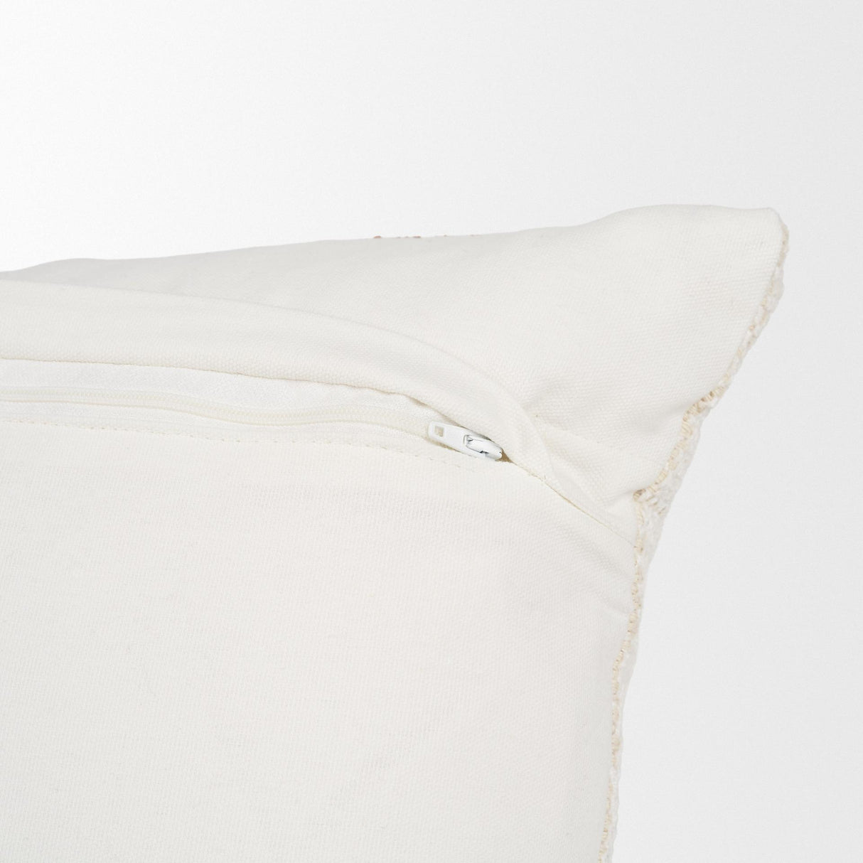 Mercana Levon 14x26 Lumbar Plush Cream w/ Orange Dashed Stripes Decorative Pillow Cover
