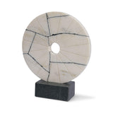 Mercana Orin White Marble Round Disc Decorative Object
