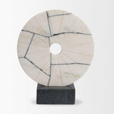 Mercana Orin White Marble Round Disc Decorative Object
