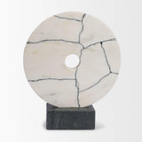 Mercana Orin White Marble Round Disc Decorative Object