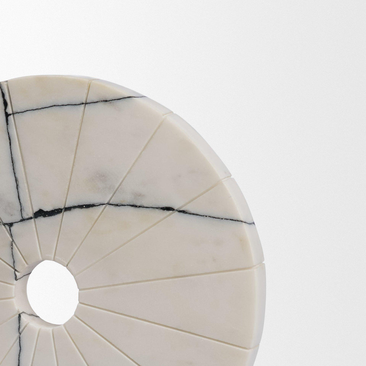 Mercana Orin White Marble Round Disc Decorative Object