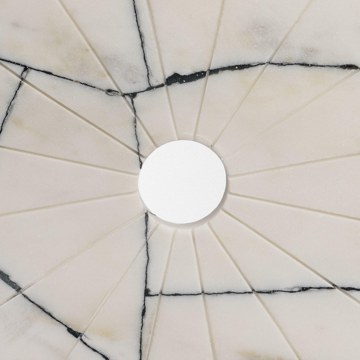 Mercana Orin White Marble Round Disc Decorative Object