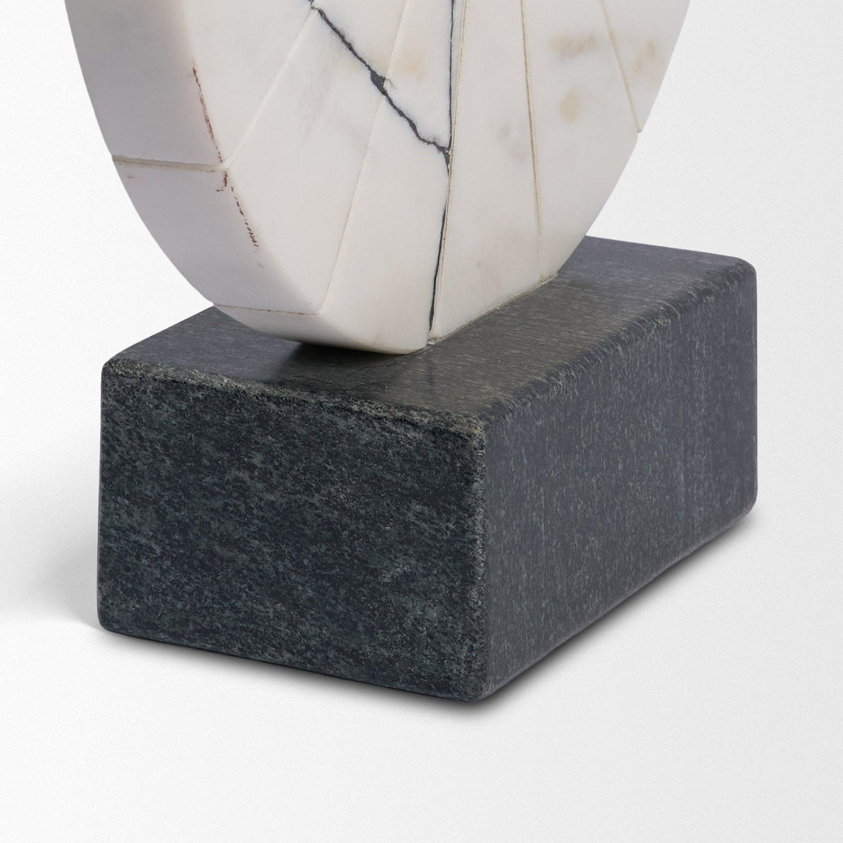 Mercana Orin White Marble Round Disc Decorative Object