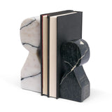 Mercana Shadow White & Black Marble Bookends