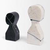 Mercana Shadow White & Black Marble Bookends